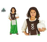 GUIRMA | Innkeeper Fancy Dress Costume Children (5-6 years) - Dress, Apron and Headscarf - Christmas and New Year Costumes for Fancy Dress Parties - Ideal for Girls - Green