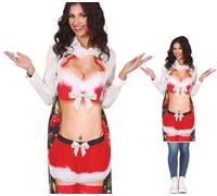 GUIRMA | Miss Claus Sexy Apron (One Size) - Costume Accessory for Christmas and New Year - Ideal for Parties and Celebrations - Perfect for Adult Women - Multicolor