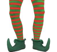 GUIRMA | Red and Green Striped Panties (One Size) - Christmas Tights for Elf or Pixie Costume - Festive Accessory for Christmas Parties - For Adults Unisex - Red Green