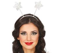 GUIRMA | Silver Stars Headband (One Size) - Sparkly Accessory for Christmas and New Year Parties - Ideal for Celebrations and Festive Events - Unisex Adult - Silver