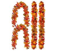 Guirnalda Hojas Otoño | 4 Piezas Guirnaldas Artificiales de Arce | Otoñal para Fiesta Acción de Gracias Halloween, Decoración Hogar Mesa Balcón Escritorio Sala