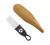 Guiro Instrument Fish Shaped Latin Percussion Musical Instrument with Scraper Unique Design for Parties Band Performances Made of Stainless Steel ABS Coffee Color