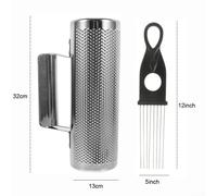 Guiro Instrument in Stainless Steel Easy to Use with Scraper for Dynamic Rhythms (5 12inch)