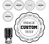 GUIRONG - Personalised Custom Logo Stamp for Business Ink Stamps Personalised Ink Return to Sender Stamps Self Inking Stamp Logo - Round, 9 Colors, 4 Sizes