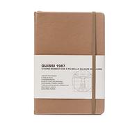 Guissi Classic Dotted Grid Bullet Notebook Journal Dot Hard Cover A5 Premium 80gsm Thick Acid-Free Paper with Fine Inner Pocket Faux Leather Office School Supplies 144 Pages Designed in Florence