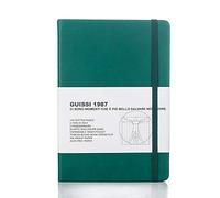 Guissi Classic Dotted Grid Bullet Notebook Journal Dot Hard Cover A5 Premium 80gsm Thick Acid-Free Paper with Fine Inner Pocket Faux Leather Office School Supplies 144 Pages Desgned in Florence