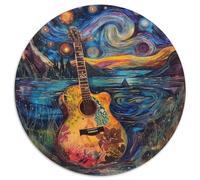Guitar 1000 Piece Circular Puzzle Music Premium Relaxing Puzzle Stress Relief Home Decor Educational 1000pcs (67.5x67.5cm)