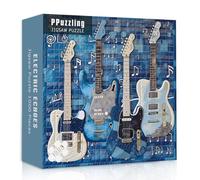 Guitar 1000 Piece Puzzle for Adults, Rock Cool Guitar Jigsaw Puzzles, Challenging Patchwork Art Music Puzzle as Home Decor
