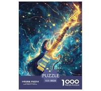 Guitar 1000 Pieces Premium Jigsaw Age 3+ Quirky, Abstract Design, Fun Details, Educational, Challenging 38x26cm/1000pcs