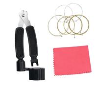 Guitar 3-in-1 Tool Black Folk Guitar Strings Yellow String Cloth Color