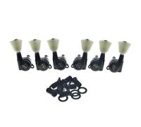 Guitar 3-per-side Locking Tuners 18:1 Locking Tuning Keys Guitar Tuning Machines with Off White Keystone Handle for LP/Les Paul/SG/ES or Acoustic Guitars Nickel (Black)