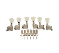 Guitar 3-per-side Locking Tuners 18:1 Locking Tuning Keys Guitar Tuning Machines with Off White Keystone Handle for LP/Les Paul/SG/ES or Acoustic Guitars Nickel (Nickel)