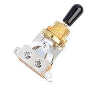 Guitar 3 Way Toggle Switch, Metal Pickup Selector Switch with Black Tip Knob for Les Paul Style Electric Guitar, Gold Finish, Sensitive Noiseless Operation (Gold)