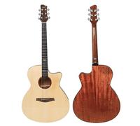 Guitar, 40-Inch Folk Guitar, Solid Spruce Top Mahogany Back And Sides Guitar, Adult Wooden Guitar (Log)