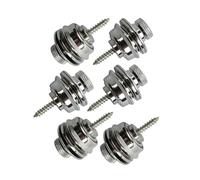 Guitar Accessories 6 Pcs Metal Electric Guitar Bass Strap Lock Skidproof Strap Lock Locking Pegs Parts (Color : Silver)