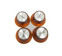 guitar accessories kit 4pcs Guitar Top Hat Speed Control Knobs 2 Volumes & 2 Tones Silver Bell For LP/SG Guitar(Brown)