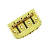 Guitar accessories Short Vintage Half Size Bridge With Zinc Alloy Baseplate And 3 Brass Saddles Suitable For Electric Guitars(Golden)