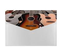 Guitar Accordion File Organizer 6 Pocket Document Organizer Expanding File Folder Accordion Folder with Labels, Travel Document Folders Plastic Envelopes with Snap Closure 13x9.1 Inch