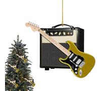 Guitar Acrylic Christmas Ornament, Guitar Hanging Christmas Decor, Christmas Acrylic Hanging Decoration, Musical Ornaments, Instrument Christmas Ornaments For Christmas Decorations