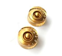 Guitar Anatomy - Gold Speed Control Knobs for Gibson & Epiphone Les Paul - Volume & Tone Replacement - Set of 4 (2x Knob 24 Spline)