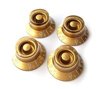 Guitar Anatomy - Gold Top Hat Speed Control Knobs for Gibson & Epiphone Les Paul - Volume & Tone Replacement - Set of 4 (4x Knob)