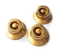 Guitar Anatomy - Gold Top Hat Speed Control Knobs for Gibson & Epiphone Les Paul - Volume & Tone Replacement - Set of 4 (3x Knob)