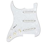 Guitar Anatomy Left Handed Loaded Stratocaster Electric Guitar Pickguard Scratchplate Prewired (White Pearl SSS)