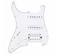 Guitar Anatomy Left Handed Loaded Stratocaster Electric Guitar Pickguard Scratchplate Prewired (White HSS)