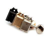 Guitar Anatomy Pro Tuners - Split Post Vintage Machine Heads for Strat or Tele - 6 In Line 1:18 Ratio (Black, 6-in-line LH None Staggered)