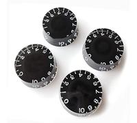 Guitar Anatomy Speed Control Knobs Left Handed - Volume Tone for Gibson & Epiphone Les Paul - Black (4x Knob)