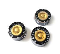 Guitar Anatomy Speed Control Knobs - Volume Tone for Gibson & Epiphone Les Paul - Black Gold (3x Knob)