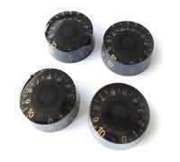 Guitar Anatomy Speed Control Knobs - Volume Tone for Gibson & Epiphone Les Paul - Black Gold (4x Knob)