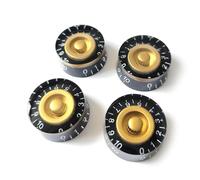 Guitar Anatomy Speed Control Knobs - Volume Tone for Gibson & Epiphone Les Paul - Black Gold (4x Knob)