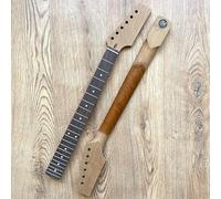 Guitar Anatomy Stratocaster Compatible Pro Roasted Flame Maple and Rosewood Guitar Neck Unfinished Paddle Headstock