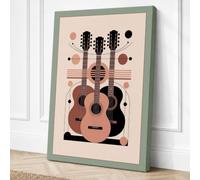 Guitar and Frequencies Modern Canvas Wall Art Print 18x12 Inch (46 x 30 cm)