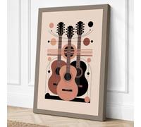 Guitar and Frequencies Modern Canvas Wall Art Print 36x24 Inch (91 x 61 cm)