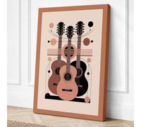 Guitar and Frequencies Modern Canvas Wall Art Print 36x24 Inch (91 x 61 cm)