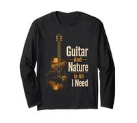 Guitar and Nature is All I Need Camping Guitarist Gift Long Sleeve T-Shirt