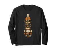 Guitar and Nature is All I Need Camping Guitarist Gift Long Sleeve T-Shirt