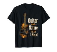 Guitar and Nature is All I Need Camping Guitarist Gift T-Shirt