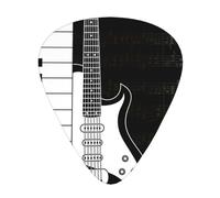 Guitar And Stave Notes,12 Pcs Guitar Pick,3 Different Thickness Plectrums for Acoustic Guitar Bass Ukulele (0.46mm 0.96mm 0.71mm)