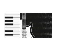 Guitar and Stave Notes,Mouse Pad Large Desk Pad Computer Keyboard Mouse Mat with Non Slip Rubber Base 40 x 70 cm