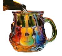 Guitar Art Mug,Rainbow Art Glass Mugs for Guitar Lovers | Exquisite Home Offices Decoration Musicians Collection for Coworkers Adults