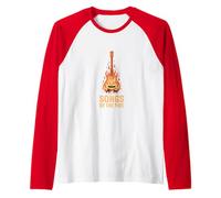 Guitar at the Campfire Songs by the Fire Fire Acoustic Guitar Raglan Baseball Tee