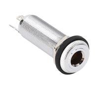 Guitar Bass Barrel Jack, 1/4 Inch 6.35mm Brass Barrel Jack Socket Mono Cylinder Input Output Jacks with 3 Pin for Electric Guitar Parts