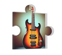 Guitar Bass Music Musical Instrument Print Acrylic Gifts Heart Square Decorations for Home Wedding Sign Memorial Office Desk