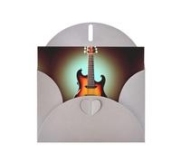Guitar Bass Music Musical Instrument print Double sided pearl thank-you card, party invitation card, fit for all occasions