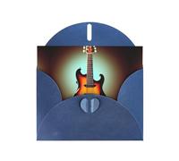 Guitar Bass Music Musical Instrument print Double sided pearl thank-you card, party invitation card, fit for all occasions
