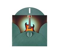 Guitar Bass Music Musical Instrument print Double sided pearl thank-you card, party invitation card, fit for all occasions