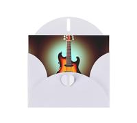 Guitar Bass Music Musical Instrument print Double sided pearl thank-you card, party invitation card, fit for all occasions